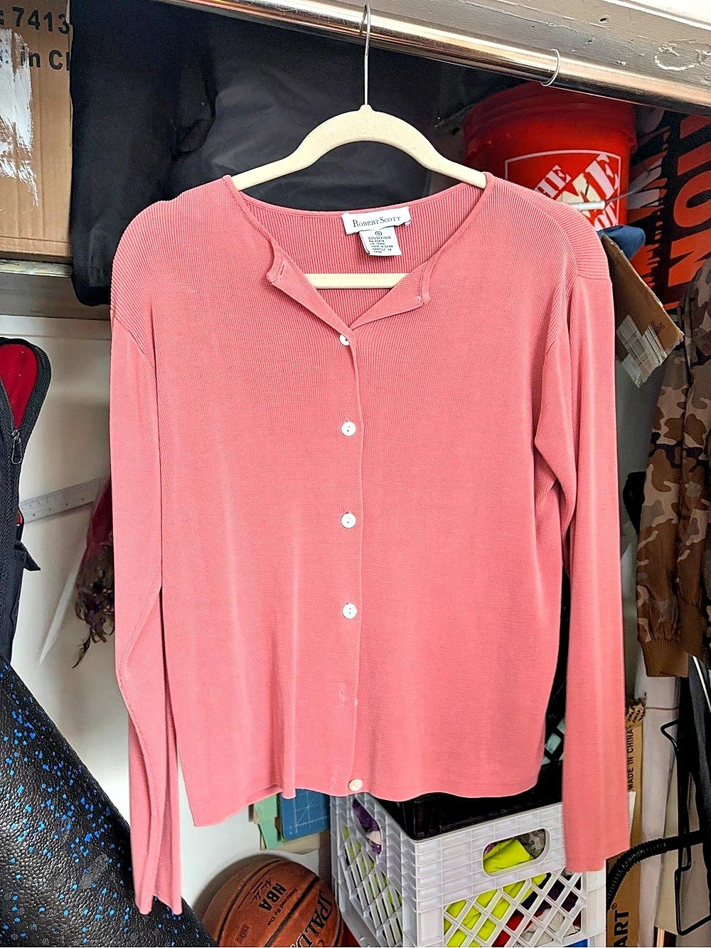 Robert Scott Pink Knit Cardigan Size Medium Like New